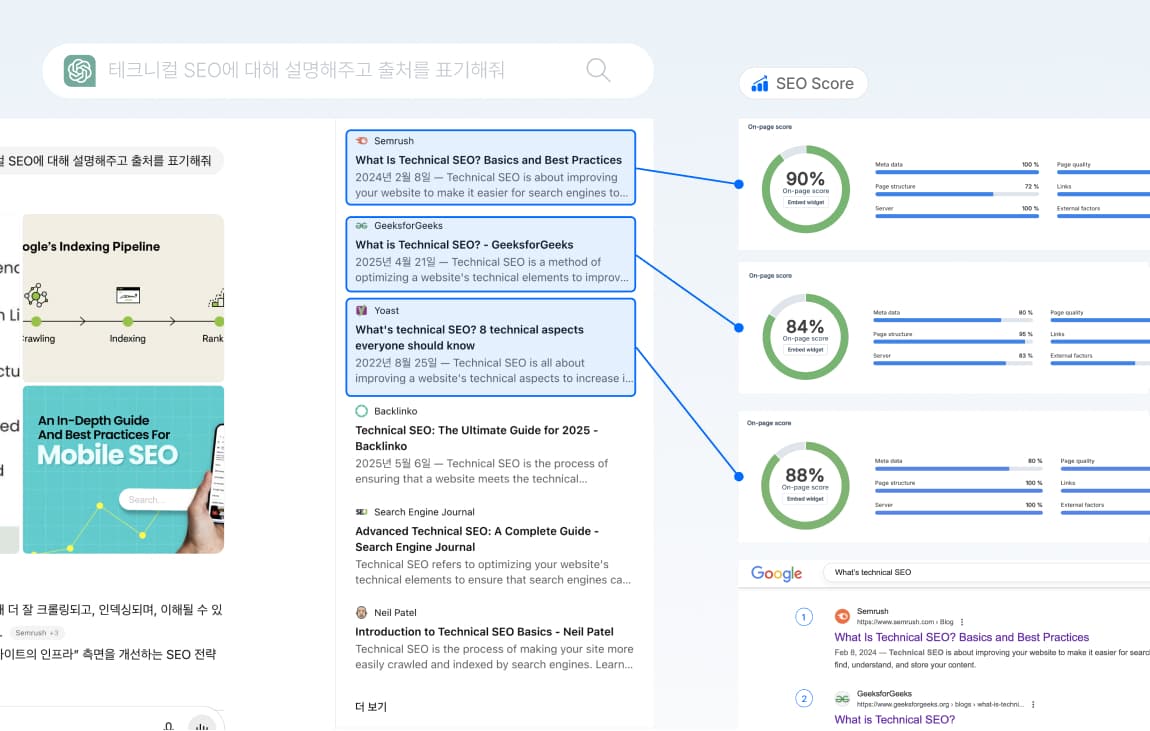 답변 근거 사이트 SEO 스코어